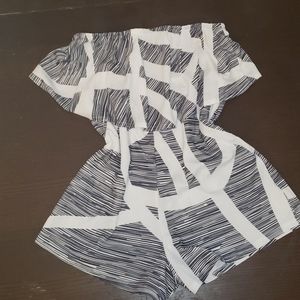 Strapless Romper with Pockets